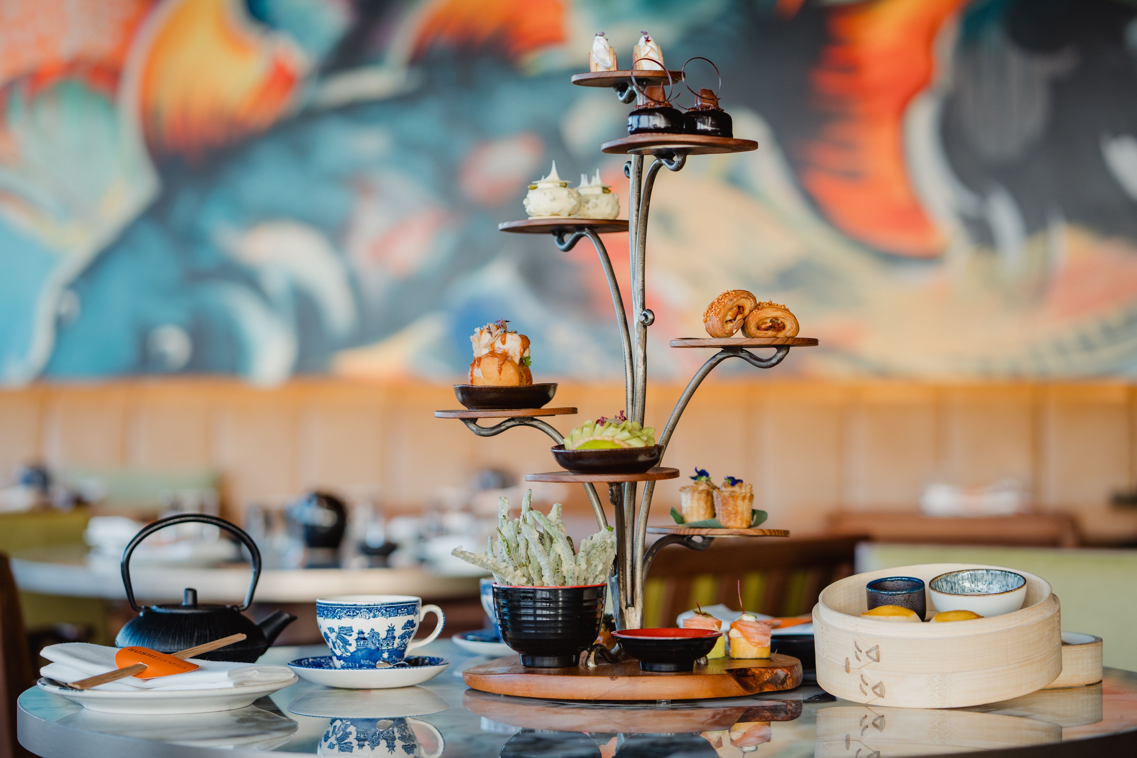 SUSHISAMBA Edinburgh afternoon tea display