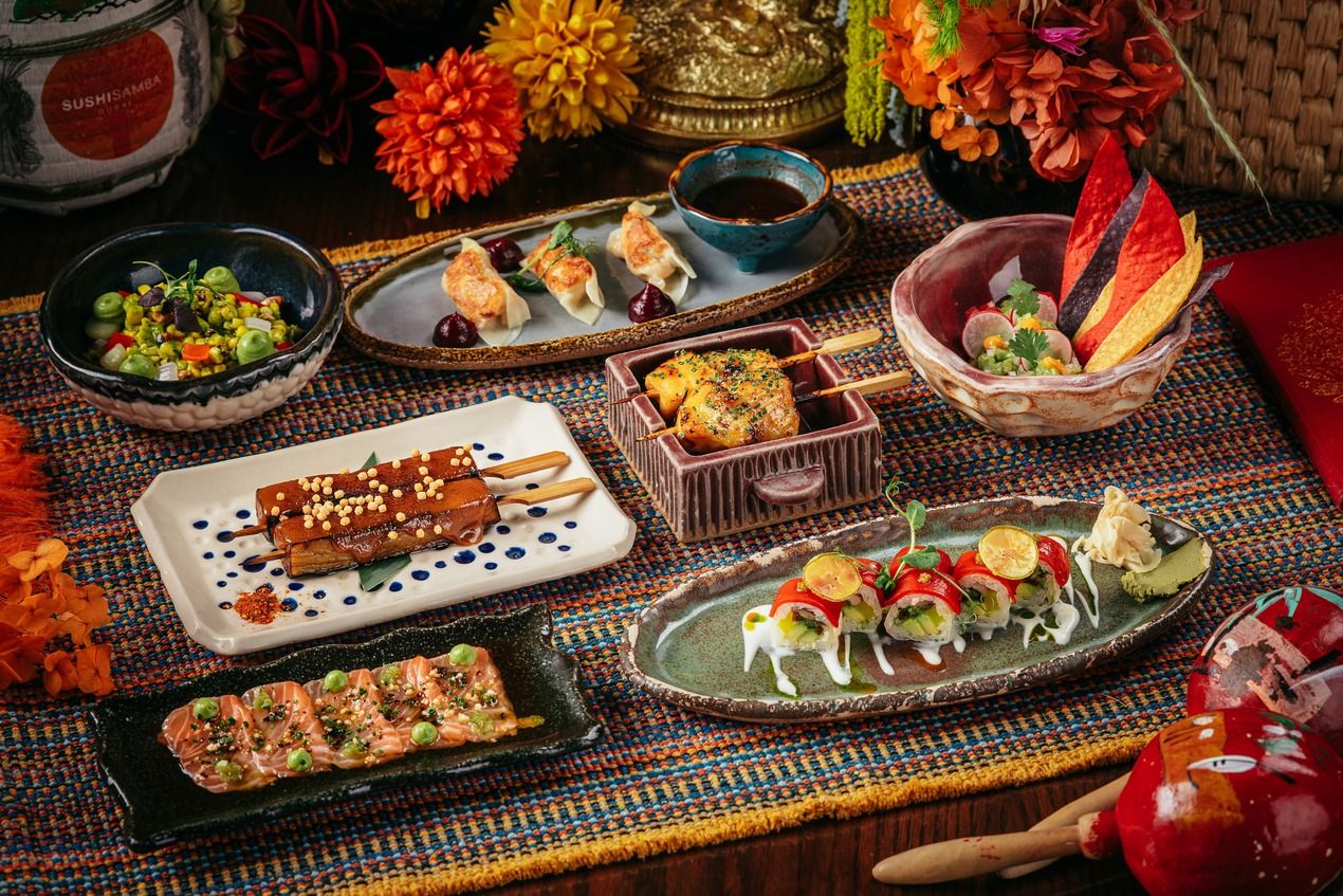 SUSHISAMBA ABU DHABI alegria lunch set out on the table