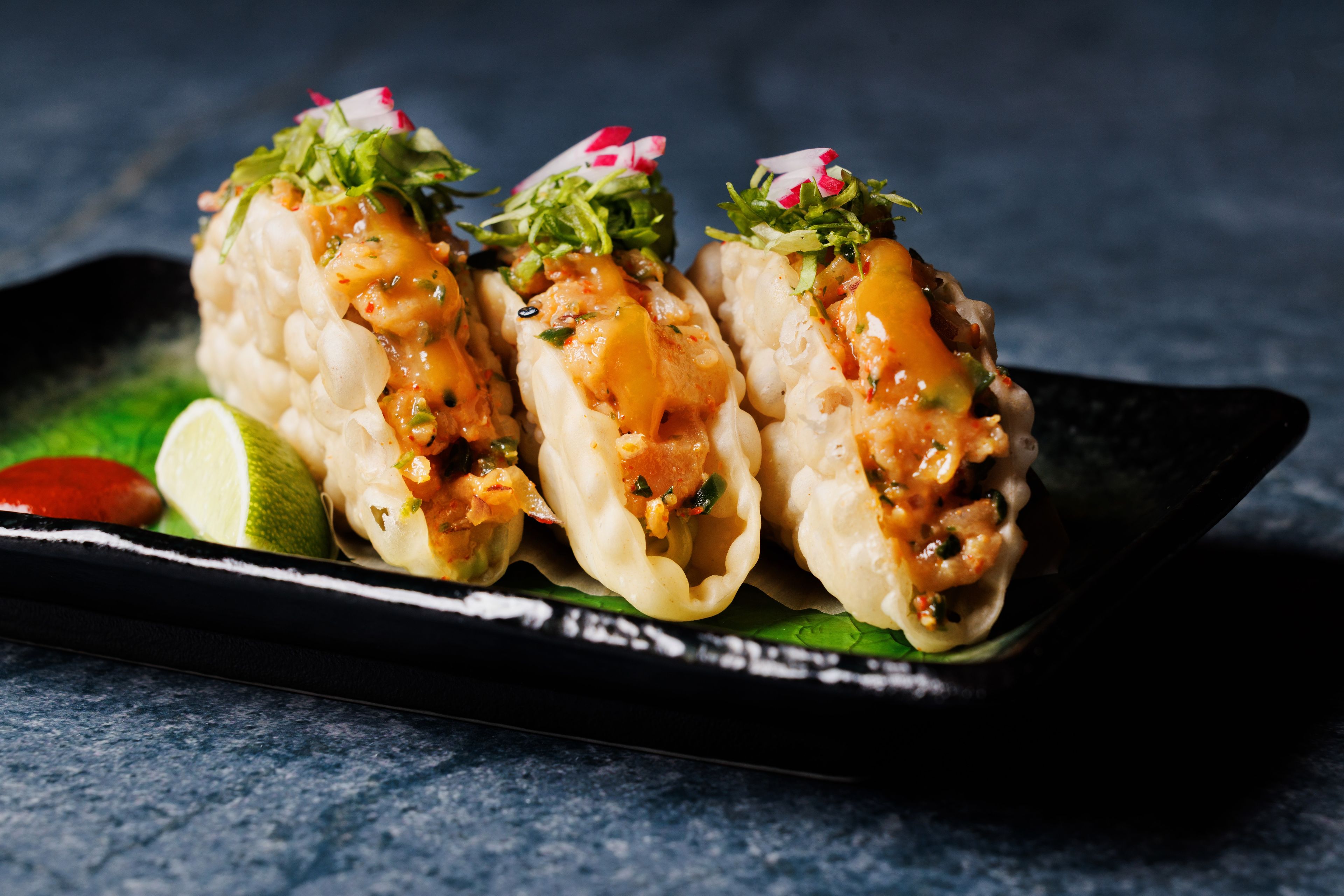 SUSHISAMBA Crispy Yellowtail Taquitos dish