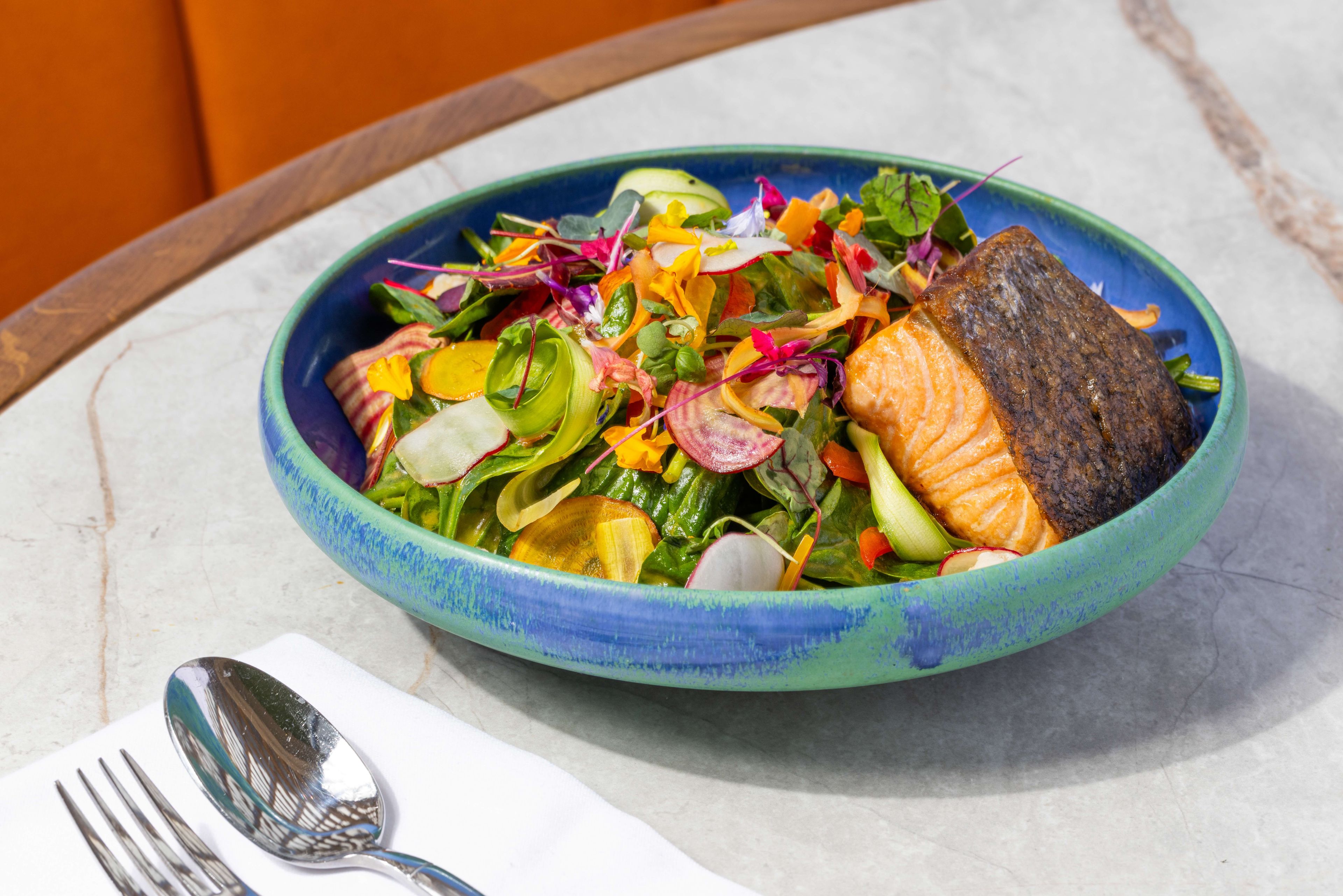 SUSHISAMBA Los Angeles Samba Salad with Salmon from Lunch menu.