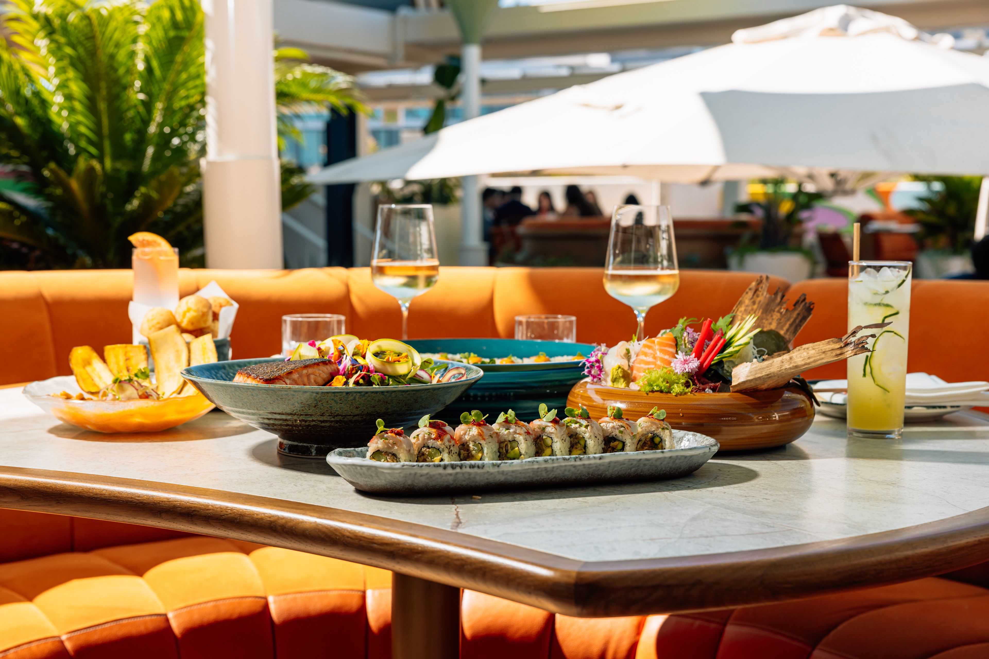 SUSHISAMBA Los Angeles Lunch Menu, displayed on the table